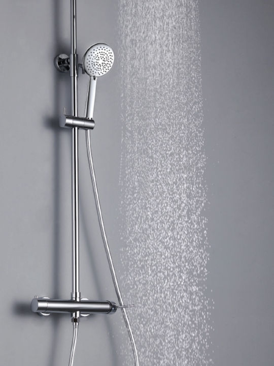 Orabella Imperial Shower Column with Mixer Silver