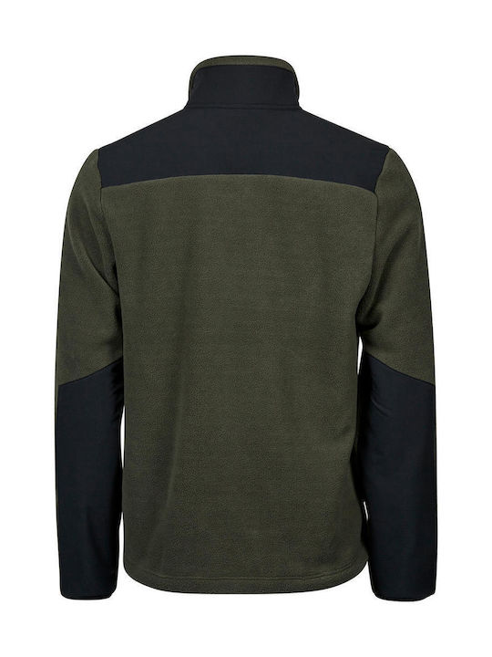 Tee Jays Men's Long Sleeve Promotional Cardigan Deep Green/Black