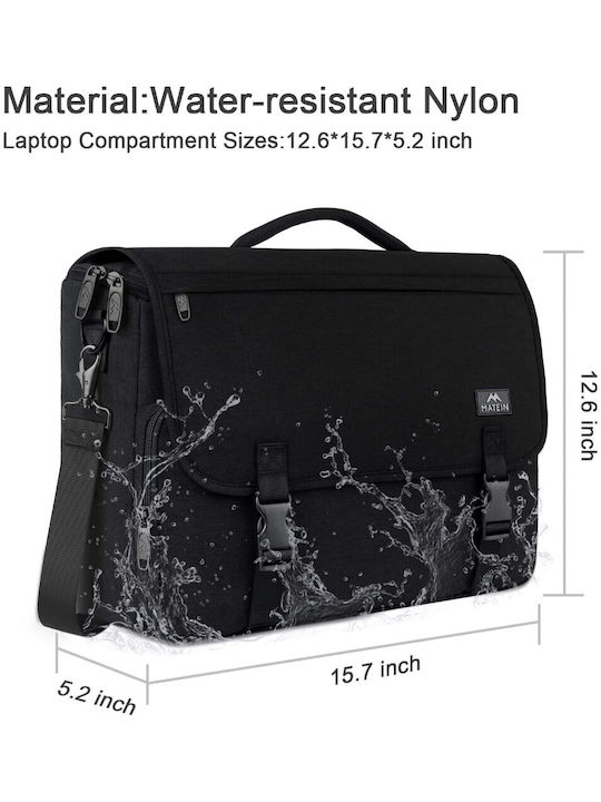 Matein Messenger Τσάντα Laptop 15.6" σε Μαύρο χρώμα 1194
