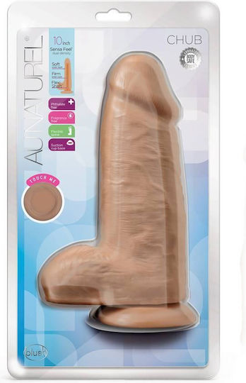 Blush Au Naturel Chub Ρεαλιστικό Dildo με Όρχεις και Βεντούζα Mocha 25cm
