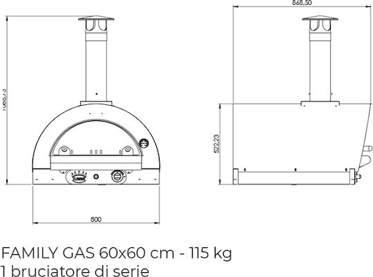 Clementi Family A Печка за Пица Газов Традиционен 80x86.8x106.8см Gray