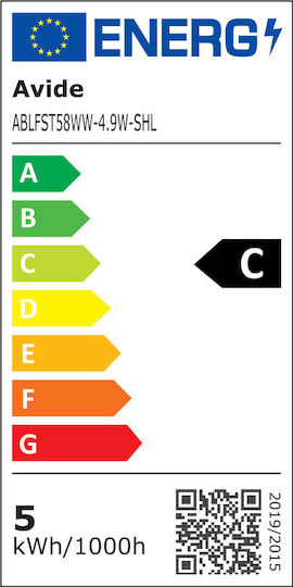 Avide ABLFST58WW-4.9W-SHL Λάμπα LED 4.9W 133mm για Ντουί E27 Θερμό Λευκό 806lm