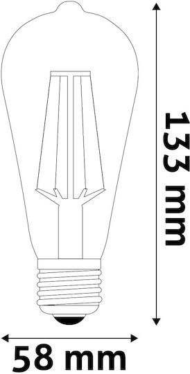 Avide ABLFST58WW-4.9W-SHL Λάμπα LED 4.9W 133mm για Ντουί E27 Θερμό Λευκό 806lm