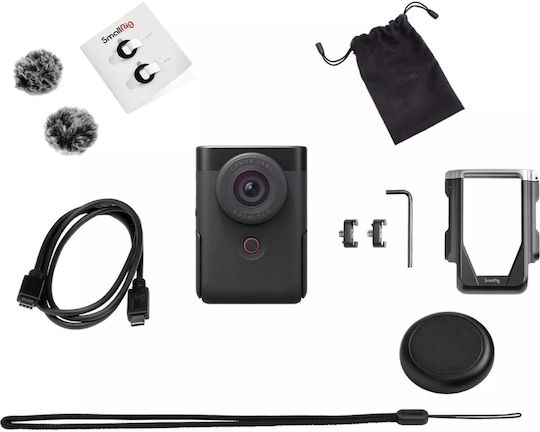 Canon Canon Powershot V10 Advanced Vlogging Kit Schwarz 4K UHD @ 30fps CMOS Sensortyp Daten Speicherung auf Speicherkarte mit Bildschirmgröße 2 Zoll und HDMI / Wi-Fi 5947C015