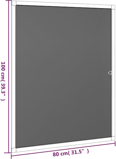 vidaXL Moskitonetz Fenster Dauerhaft aus Aluminium Grau 100x80cm