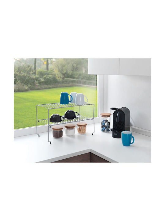 Metaltex Brooklyn Kitchen Organizer Racks Metallic in Silver Colour 23x47x15cm