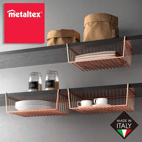 Metaltex Κρεμαστό Ράφι Kanguro Μεταλλικό 40x14x14εκ. Ροζ Χρυσό