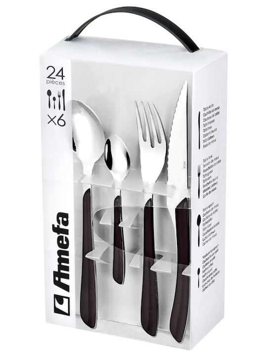 Amefa Eclat Cutlery Set Stainless Black 24pcs