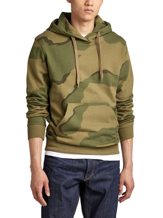 G-Star Raw Desert Men's Sweatshirt with Hood and Pockets Khaki