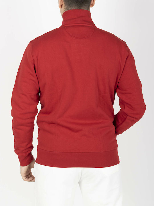 La Martina Herren Sweatshirt Jacke mit Taschen Rot