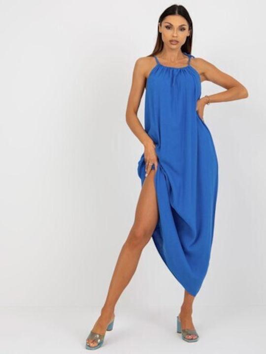 Och Bella TW-SK-BE-203D.38P Sommer Maxi Kleid Blau