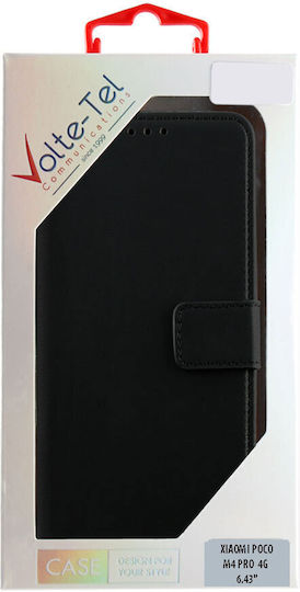 Volte-Tel Allure Magnet Clip Book Δερματίνης Μαύρο (Poco M4 Pro)