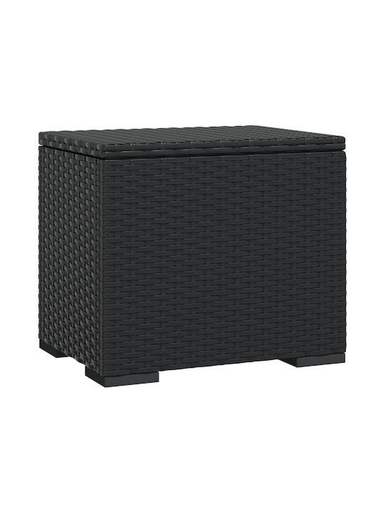 Băncuță De Grădină Cub Pentru Exterior Rattan Cu Pernă Neagră 40x30x40cm