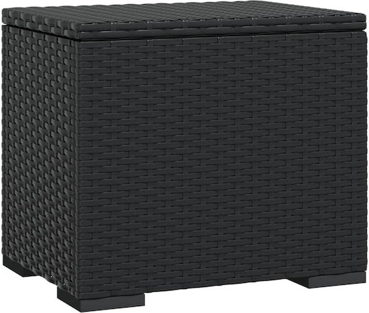 Garden Stool Cube for Outdoor Rattan with Cushion Black 40x30x40cm