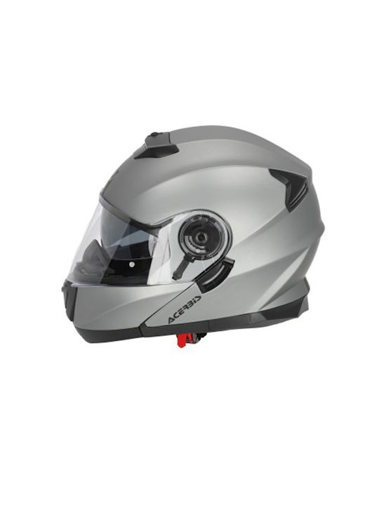 Acerbis Serel Grey Motorcycle Helmet Flip-Up ECE 22.05 1550gr with Sunvisor