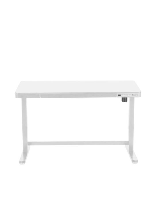 Ηλεκτρικό Γραφείο E-Desk 2 Ξύλινο Λευκό με Μεταλλικά Πόδια & Ρυθμιζόμενο Ύψος 140x70x72εκ.