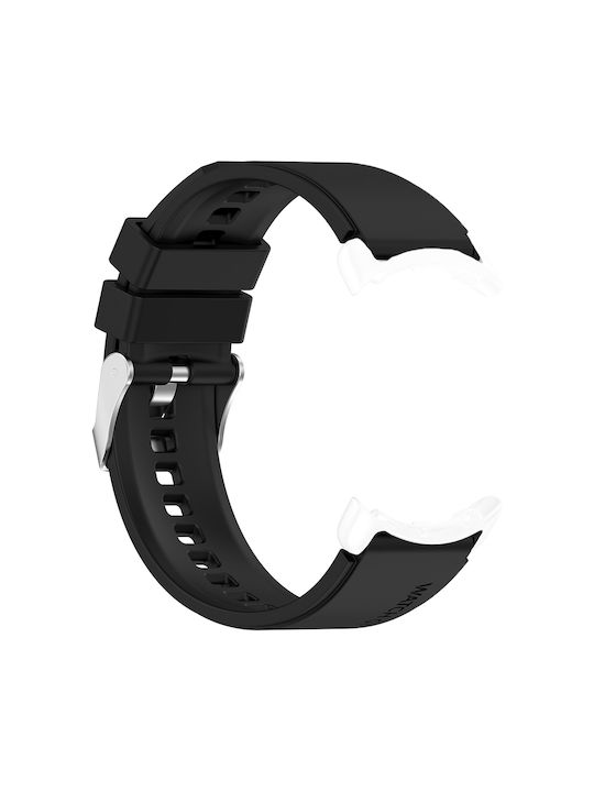 Techsuit Watchband 20mm W026 Λουράκι Σιλικόνης Μαύρο (Pixel Watch - Samsung Galaxy Watch 4 - Active 1 - 2 (40 mm / 44 mm) - Huawei Watch GT - GT 2 - GT 3 (42 mm))