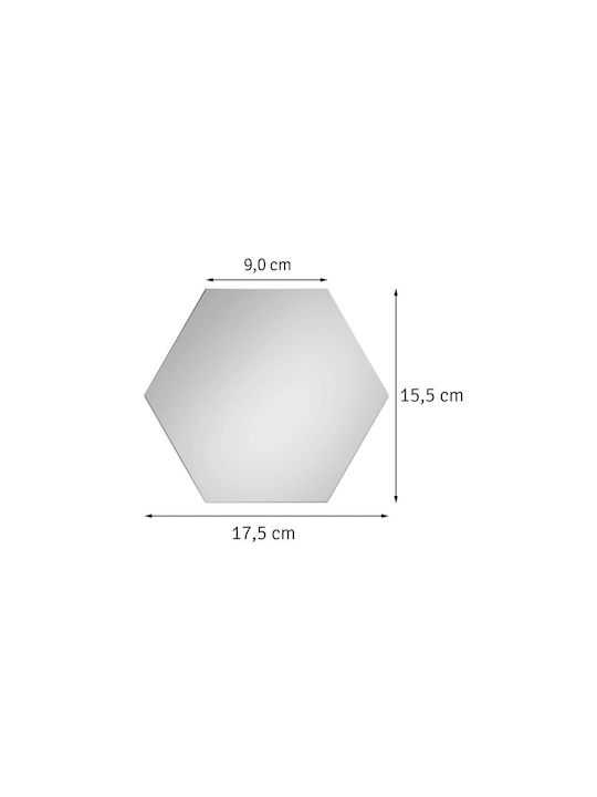 Καθρέπτης Τοίχου με Ασημί Πλαίσιο 15.5x17.5cm 12τμχ