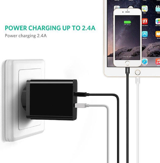 Ugreen US155 USB to Lightning Cable Μαύρο 2m (80823)