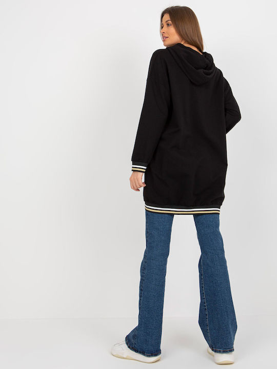 Relevance Long Women's Cardigan with Zipper Black RV-BL-8149.91P