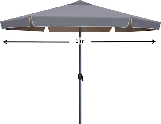Garten- und Terrassen-Sonnenschirm Rundschreiben Aluminium Capri Anthrazit F3m