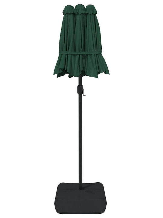 Umbrella Floor Round Metal Green with Base 3.16x2.4m 362962