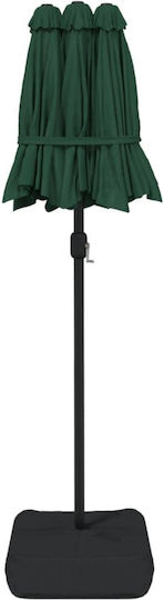 Garten & Terrassen Sonnenschirm Bodenständer Rund Metall Grün mit Ständer 3.16x2.4m 362962