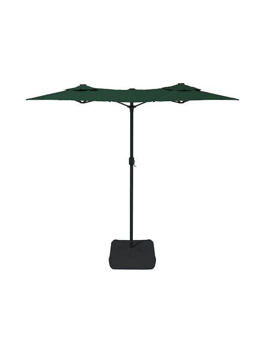 Umbrella Floor Round Metal Green with Base 3.16x2.4m 362962