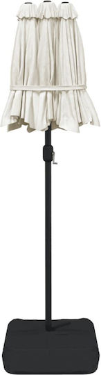 Garten & Terrassen Sonnenschirm Bodenständer Rund Metall Weiß mit Ständer 3.16x2.4m 362961