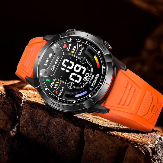 Aoke NX10 Smartwatch with Heart Rate Monitor (Orange)