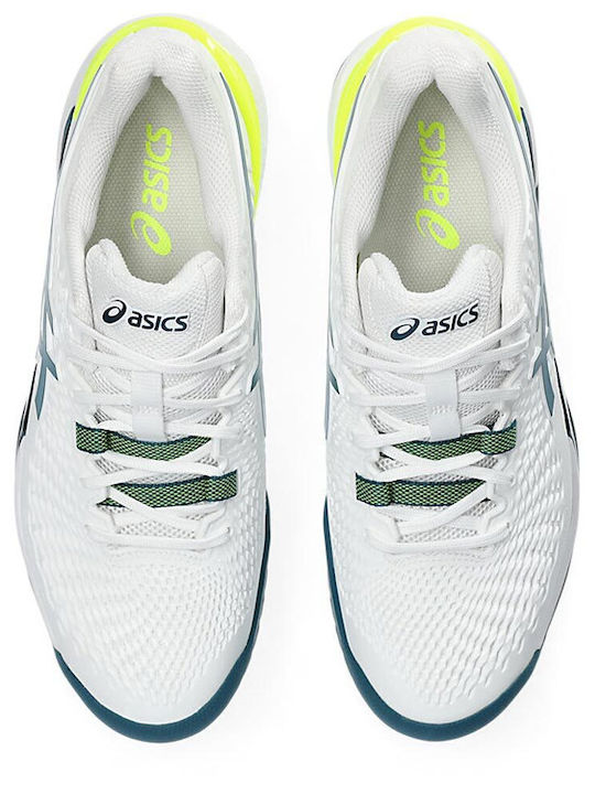 ASICS Gel-Resolution 9 Tennisschuhe Alle Gerichte White / Hazard Green