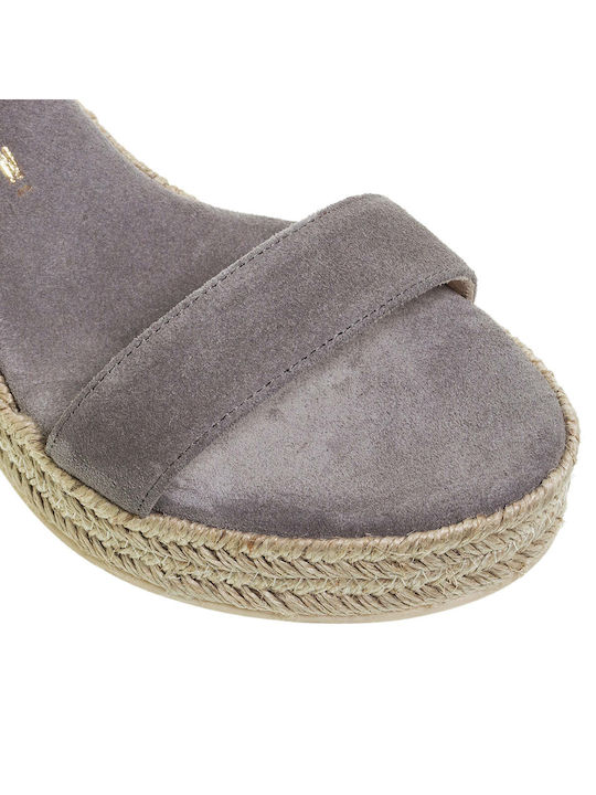 Mourtzi Women's Suede Platform Shoes Gray