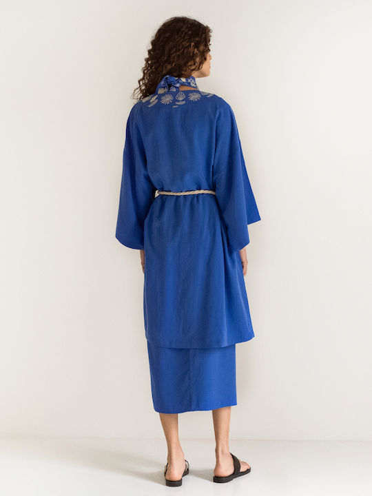 Long Women's Kimono Blue