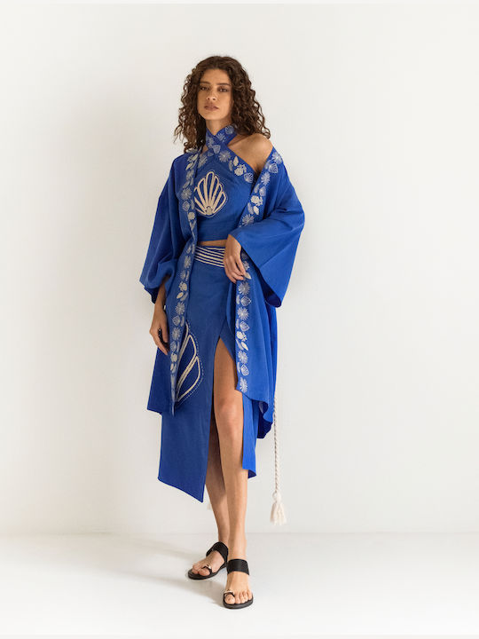 Toi&Moi Damen Kimono Blau