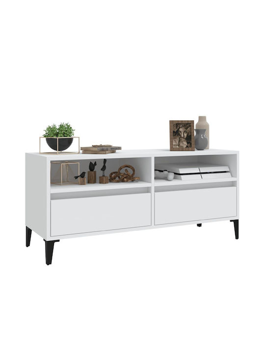 White TV Stand L100xD34.5xH44.5cm
