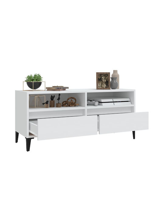 White TV Stand L100xD34.5xH44.5cm