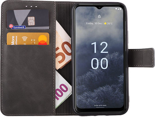 Lime Essential Magnet Книга Изкуствена кожа Тъмно сиво (Nokia G60)