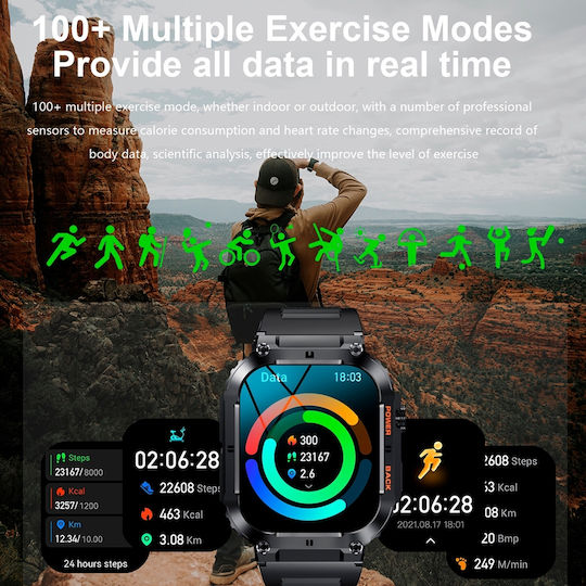 Aoke K57 Pro Смартчасовник с Пулсомер (Черен)