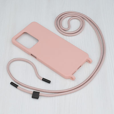 Techsuit Crossbody Lanyard Silicone Back Cover with Strap Pink (Redmi Note 12 Pro / Poco X5 Pro)