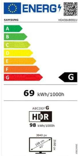 Samsung Smart Τηλεόραση 43" 4K UHD LED HBU8000 HDR (2022) HG43BU800EUXEN