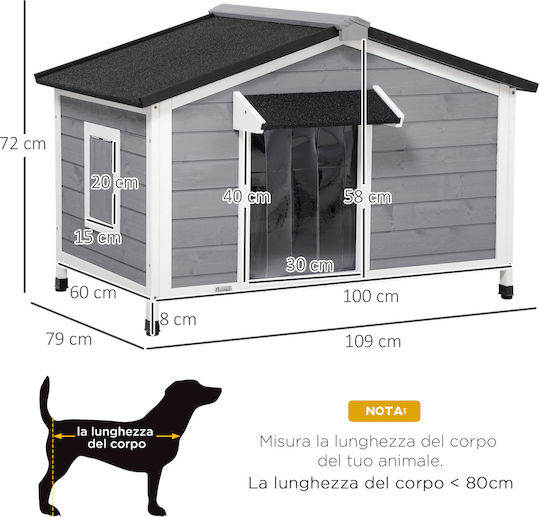Pawhut Dog House Plastic Outdoor Gray 109x79x72cm