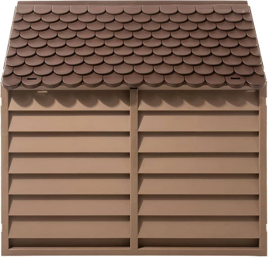 vidaXL Căsuță pentru Câine Plastic Pentru Exterior Maro 86x84x82cm