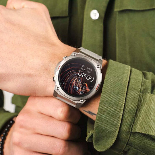HiFuture FutureGo Mix 2 Stainless Steel Smartwatch με Παλμογράφο (Γκρι)