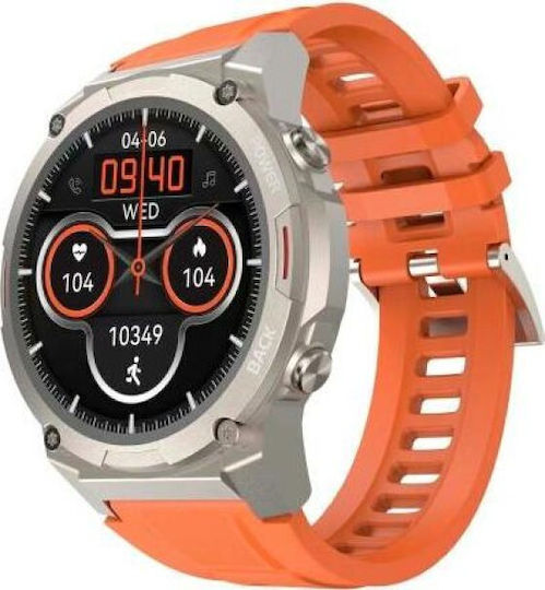 HiFuture FutureGo Mix 2 Stainless Steel Smartwatch with Heart Rate Monitor (Orange)