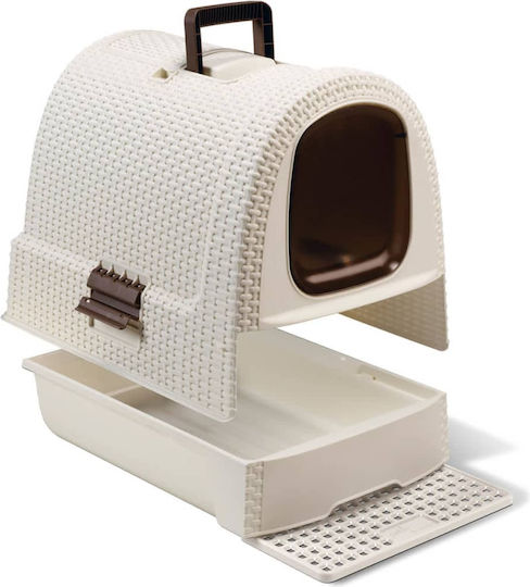 Curver Katzentoilette Geschlossen mit Filter Weiß L51 x B38.5 x H39.5cm