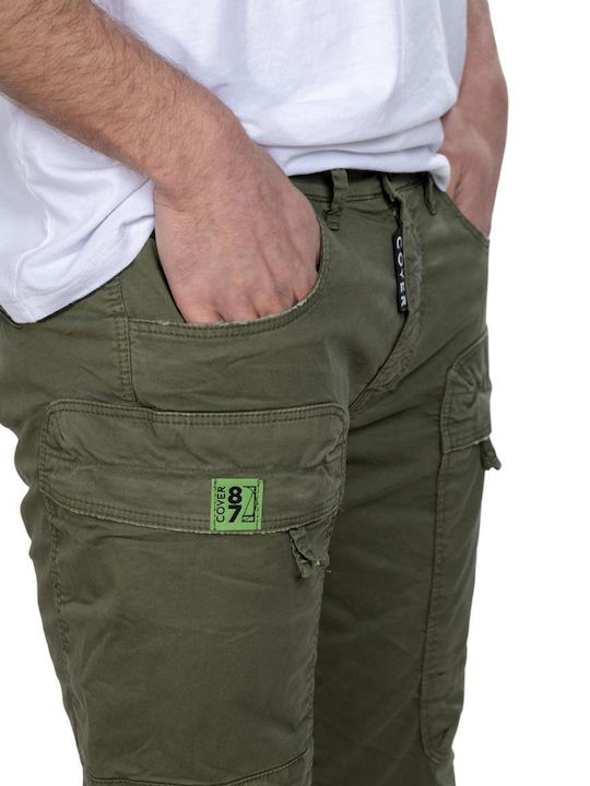 Trousers Cargo Elastic in Loose Fit Chaki