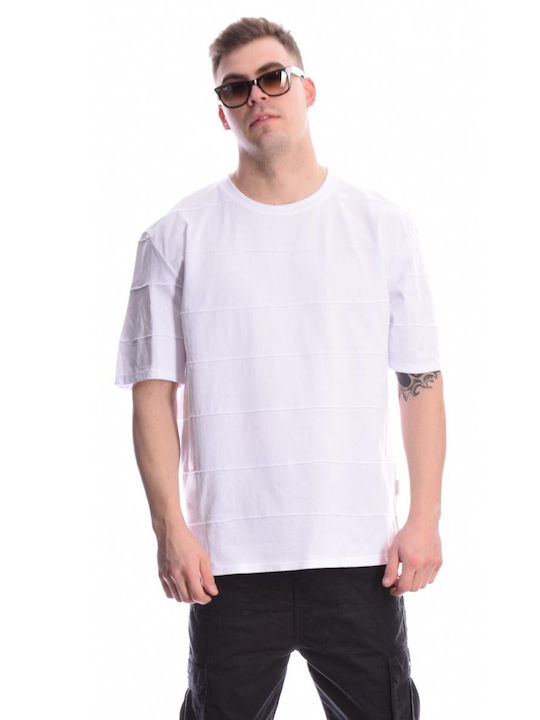 White short-sleeved ribbed