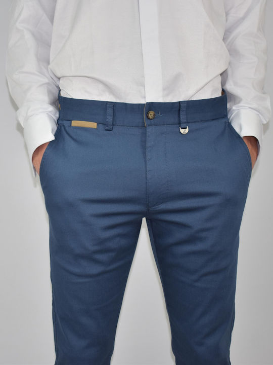 Trousers Elastic in Slim Fit Blue