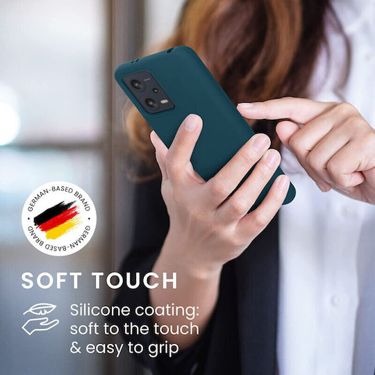 KWmobile Rubberized Umschlag Rückseite Silikon Matte Petrol (Redmi Note 12 5G / Poco X5 5G)