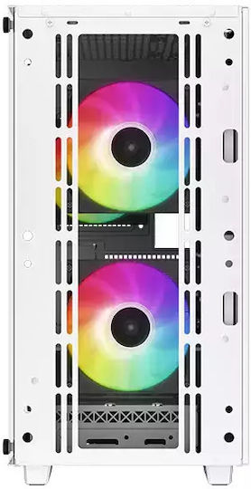 Deepcool CC360 ARGB Геймърско бюро Мини кула Компютърна кутия със страничен прозорец Бял